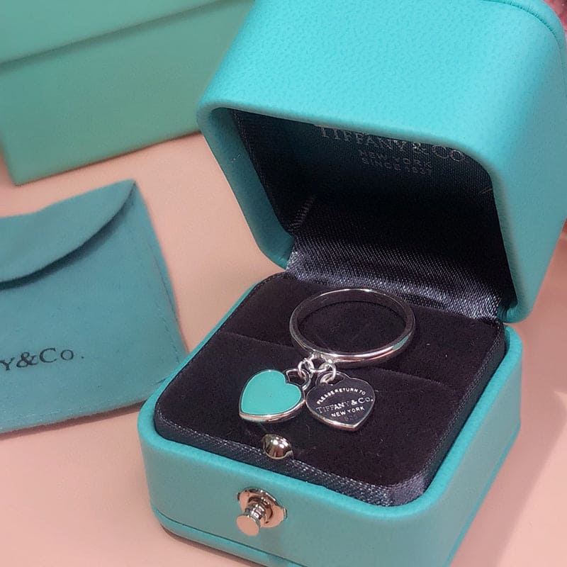 18K Tiffany Round & Heart Tag Ring