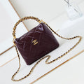 CHANEL HOBO BAG 18 IN WINE RED SOFT LAMBSKIN GOLD CHAIN