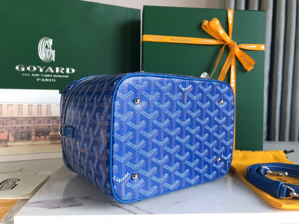 MUSE VANITY CASE 20 IN BLUE GOYARDINE CANVAS