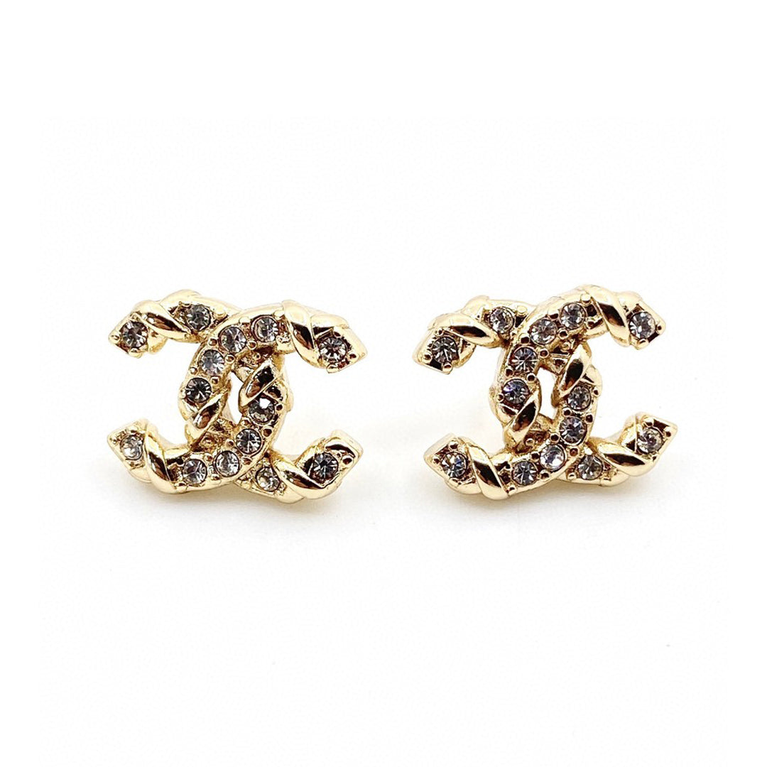 18K  Chanel Full Crystals Earrings