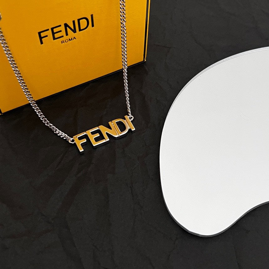 18K Fendi Script Necklace
