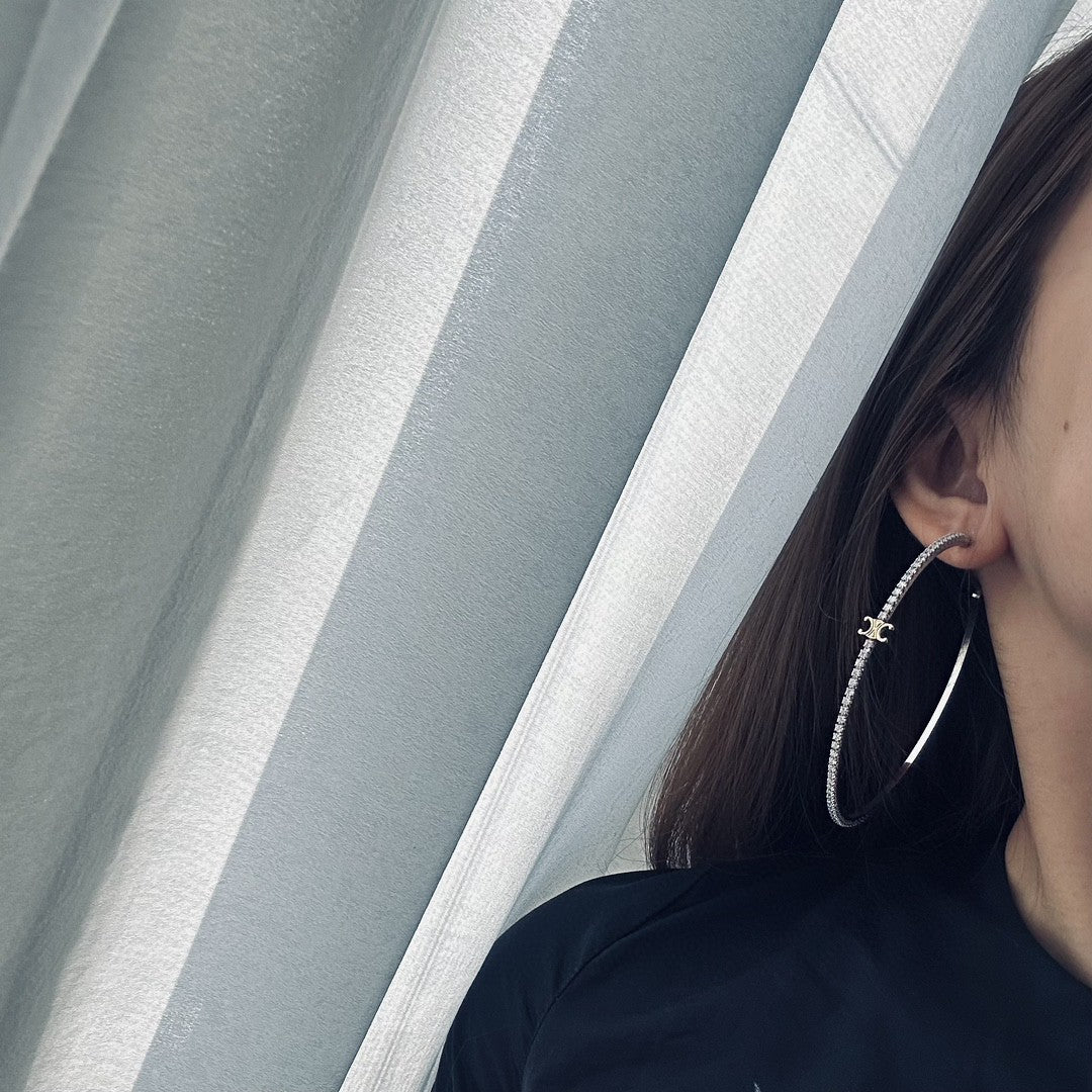 18K Celine Gourmette Crystals Earring