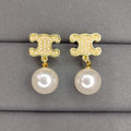 18K Celine Pearls Earrings