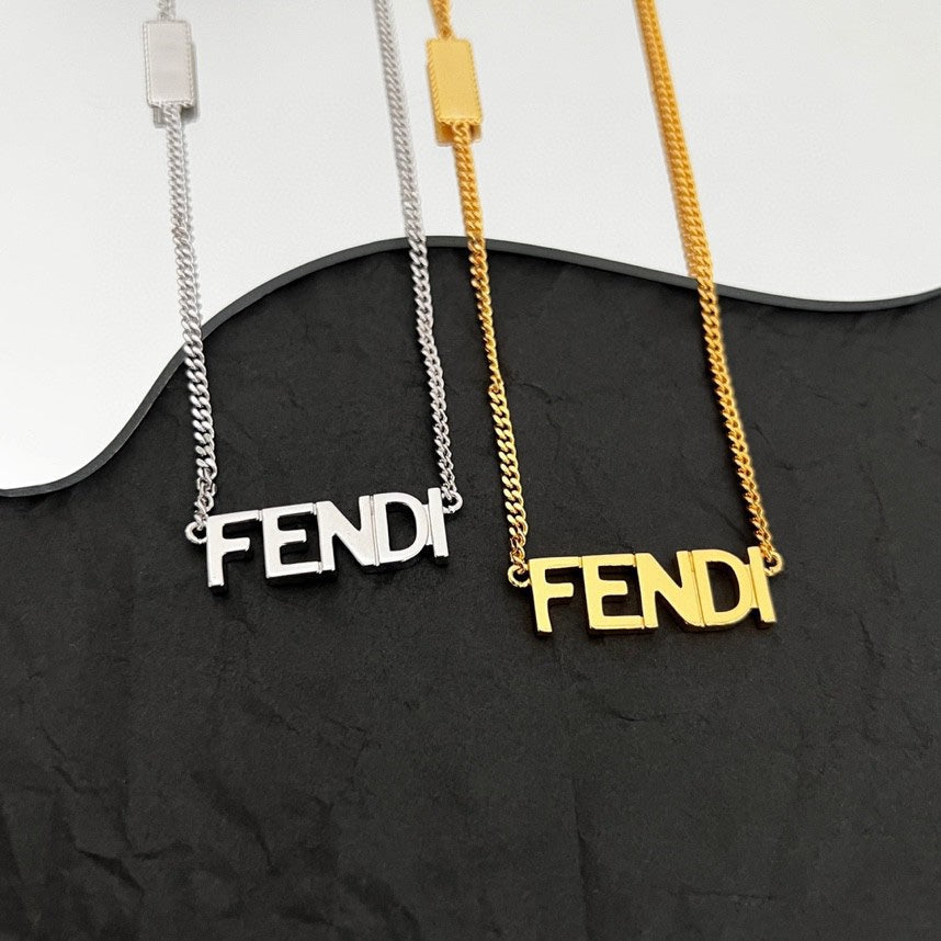 18K Fendi Script Necklace