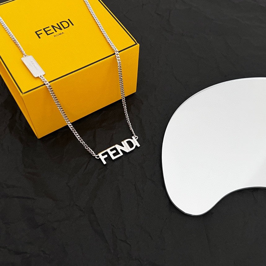 18K Fendi Script Necklace