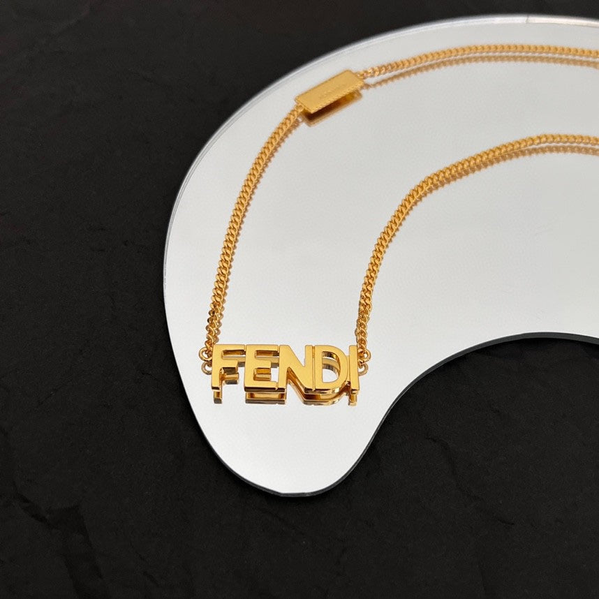 18K Fendi Script Necklace