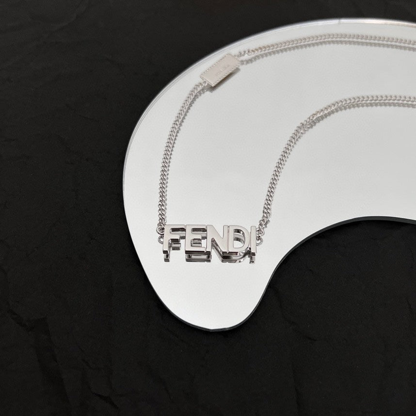 18K Fendi Script Necklace