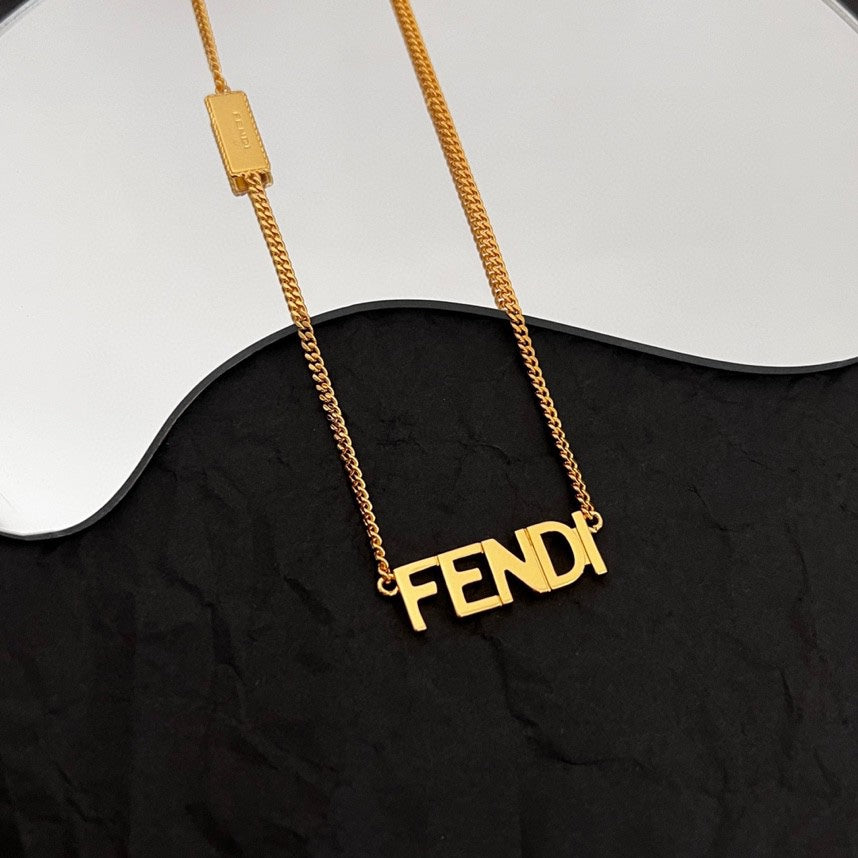 18K Fendi Script Necklace