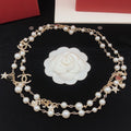 18K  Chanel No.5 Star Long Pearl Necklace