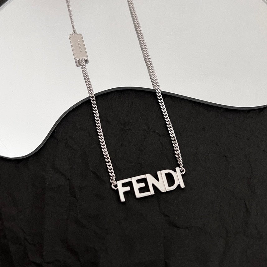 18K Fendi Script Necklace