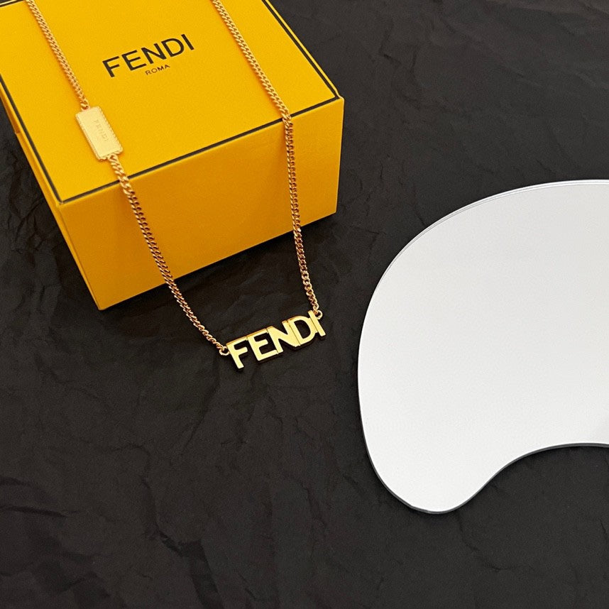 18K Fendi Script Necklace