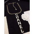 18K  Chanel 22S Big White Logo Necklace