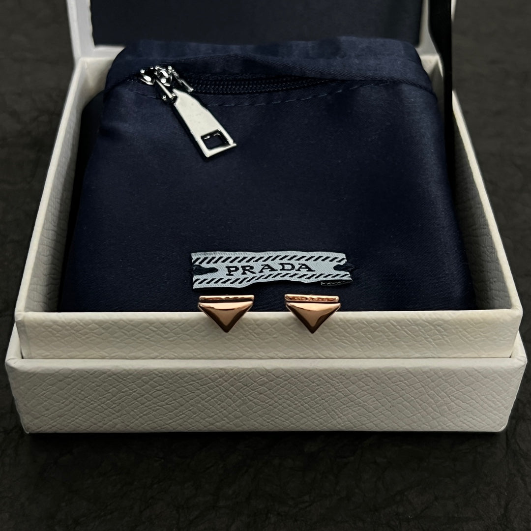 18K Prada Triangle Earrings