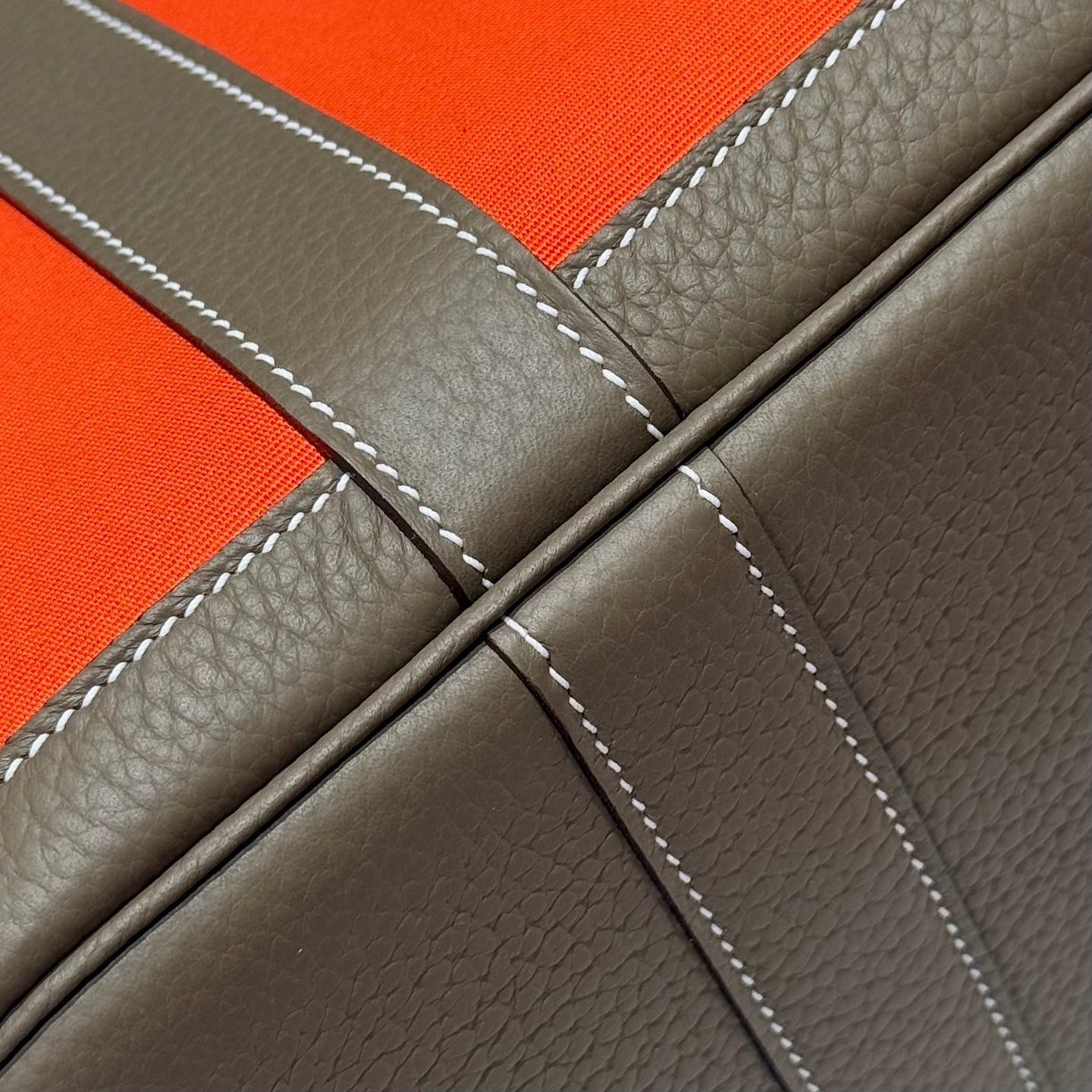 HERMES GARDEN PARTY 30CM IN ORANGE MINIMUM TOILETS COTTON CANVAS AND BROWN CALFSKIN