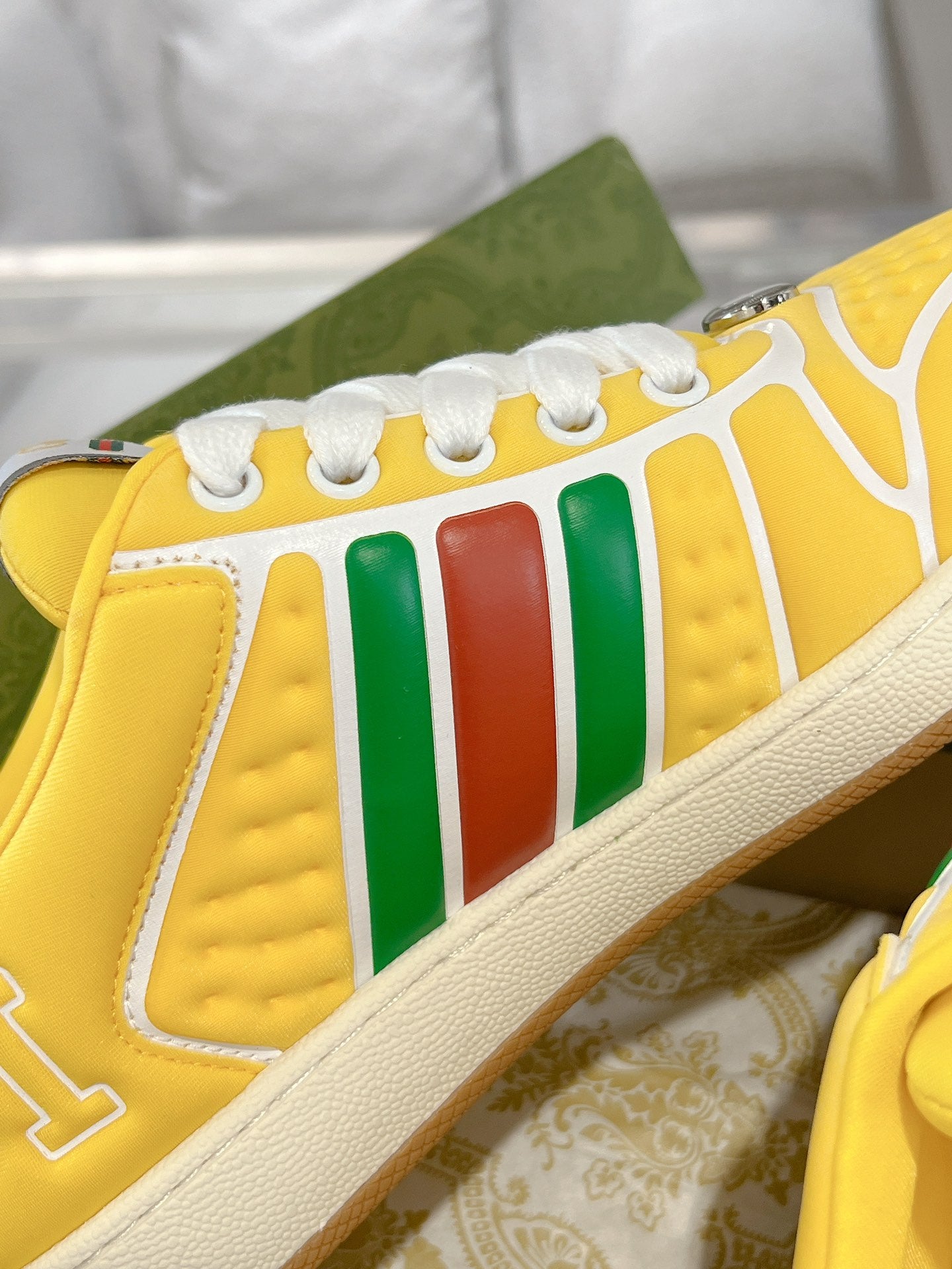 GUCCI SNEAKER IN BRIGHT YELLOW MIX COLORFUL CALFSKIN