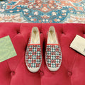 GUCCI ESPADRILLE LOAFER CRIMSON AND OCEAN CANVAS