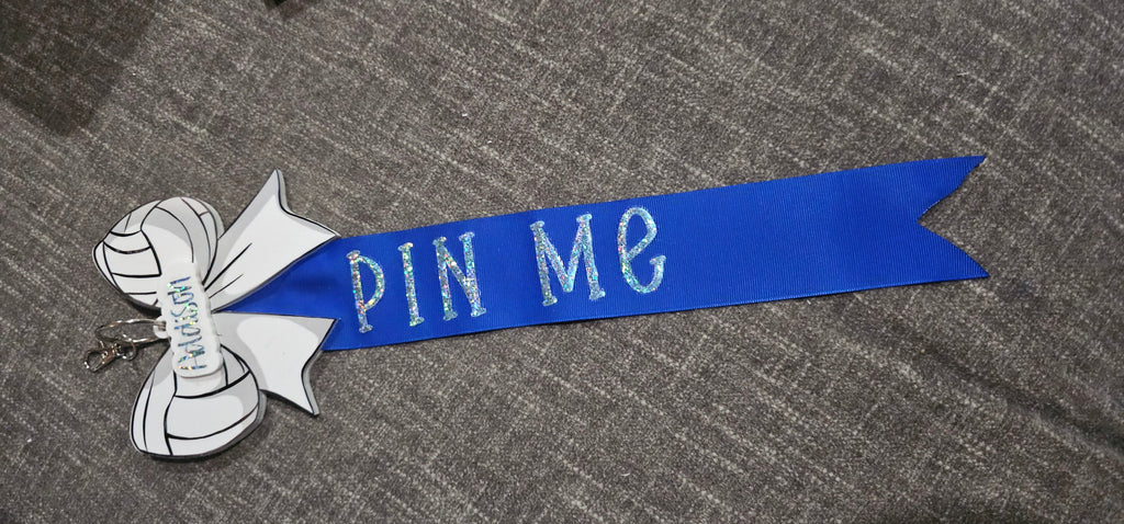 Pin Me Volleyball  Clothespin Clip Holder bag tag